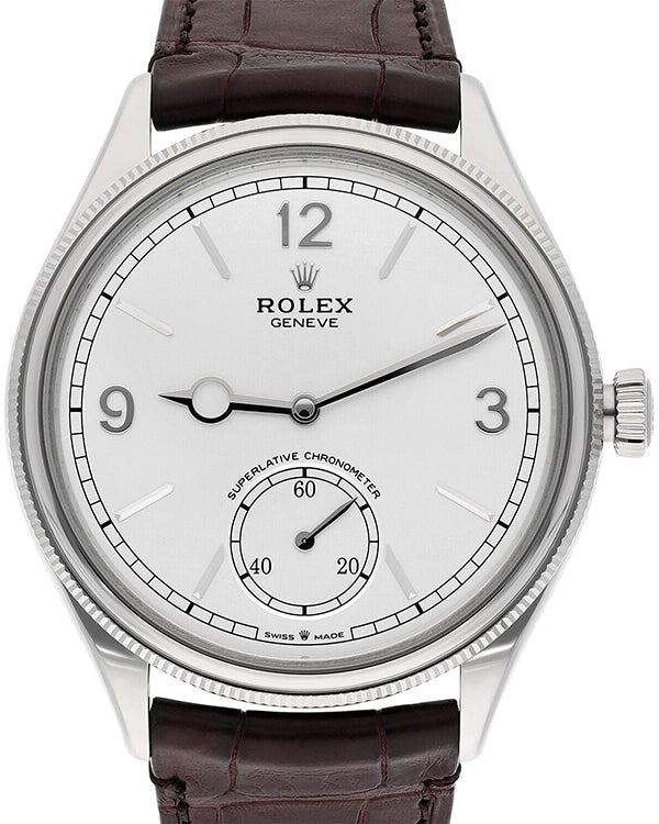 2023 Rolex 1908 39MM White Dial Leather Strap (52509)