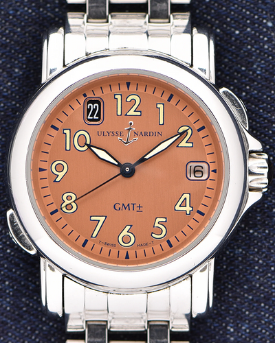 Ulysse Nardin San Marco GMT 37MM Salmon Dial Steel Bracelet (203-22)