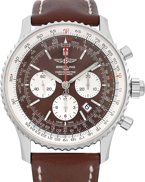 Breitling Navitimer 1 Rattrapante 45MM Brown Dial Leather Strap (AB031021/Q615-443X)