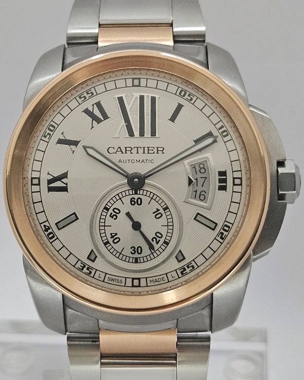 2016 Cartier Calibre de Cartier 42MM Silver Dial Two-Tone Bracelet (W7100036)