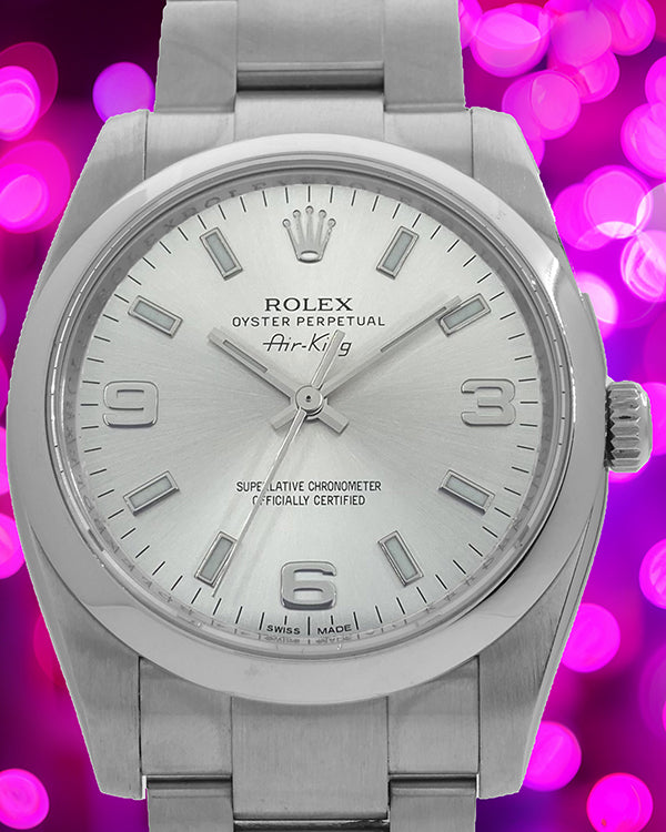 2011 Rolex Air-King 34MM Silver Dial Oyster Bracelet (114200)