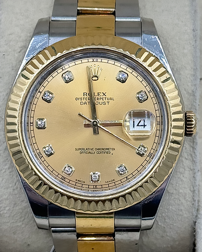 2012 Rolex Datejust II 41MM Champagne Dial Two-Tone Bracelet (116333)