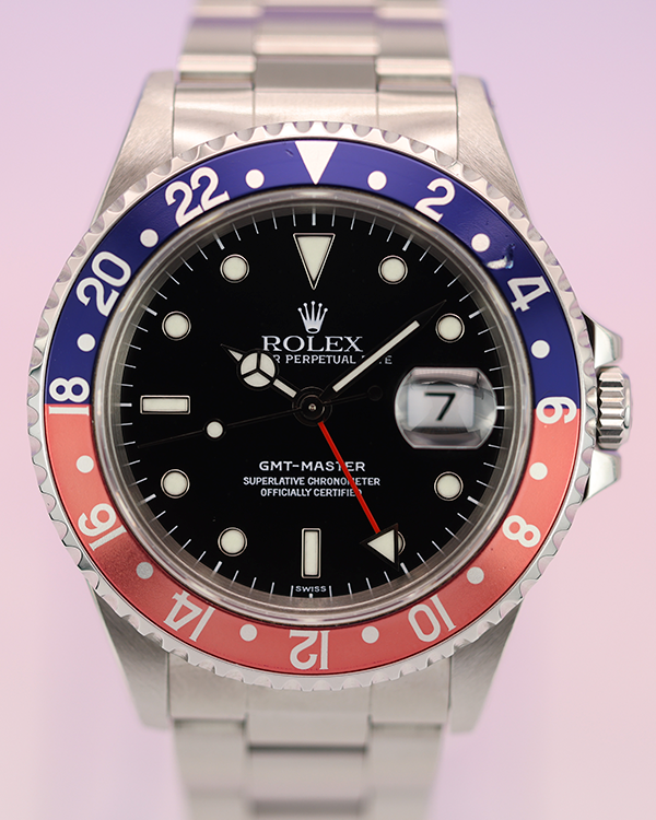 1999 Rolex GMT-Master "Pepsi" 40MM Black Dial Steel Bracelet (16700)