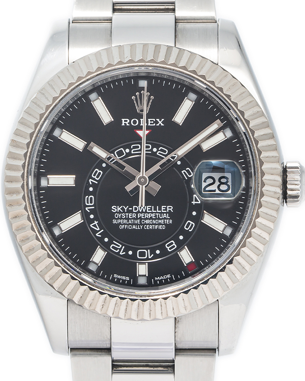 2023 Rolex Sky-Dweller Oystersteel and White Gold Black Dial (326934)