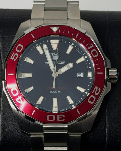 No Reserve - Tag Heuer Aquaracer 43MM Quartz Black Dial Steel Bracelet (WAY101B.BA0746)