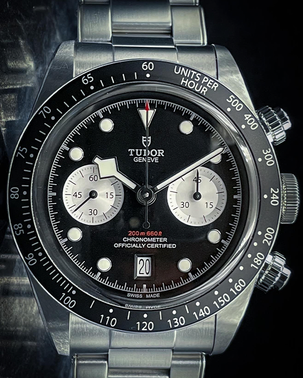 2021 Tudor Black Bay Chrono "Reverse Panda" 41MM Black Dial Steel Bracelet (79360N)