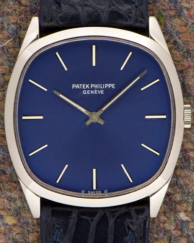 Patek Philippe Golden Ellipse "Golden Circle" 33MM Blue Dial Aftermarket Leather Strap (3644)