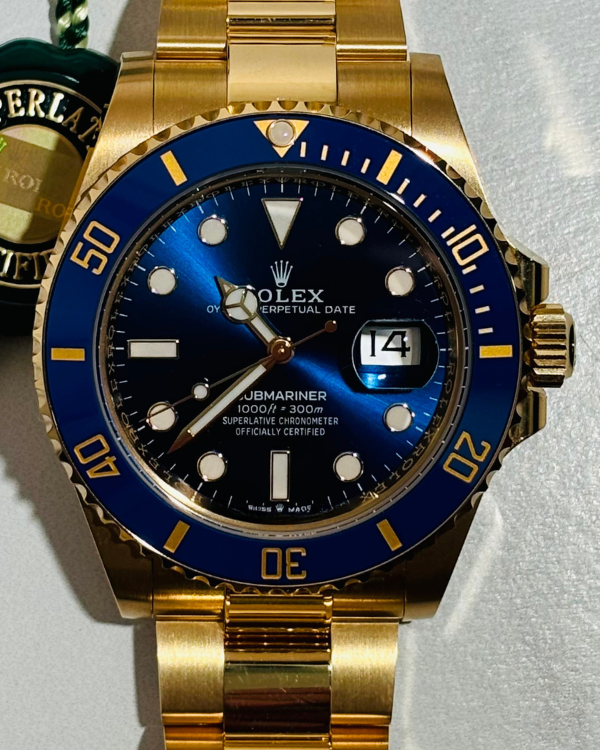 2023 Rolex Submariner Date 41MM Royal Blue Dial Yellow Gold Bracelet (126618LB)