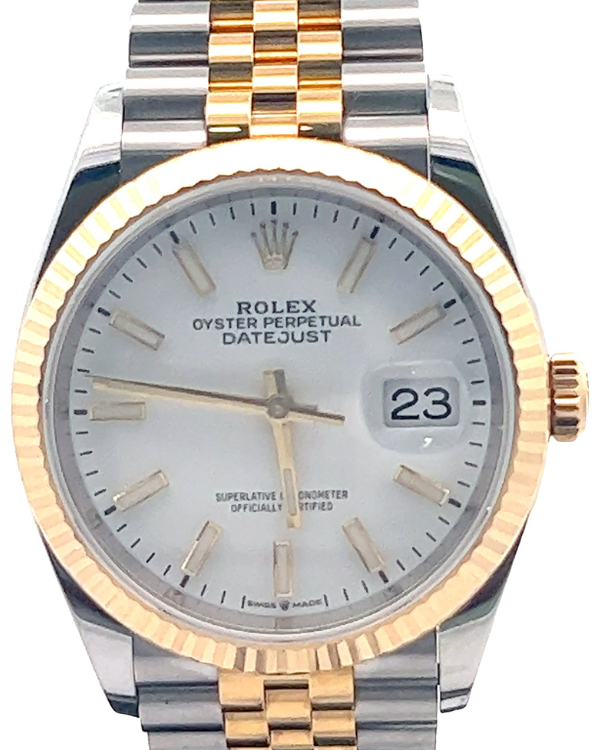 2020 Rolex Datejust 36MM White Dial Two-Tone Jubilee Bracelet (126233)