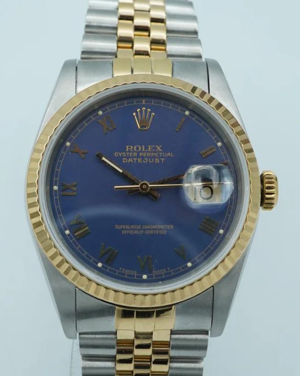 1993 Rolex Datejust 36MM Blue Dial Two-Tone Jubilee Bracelet (16233)