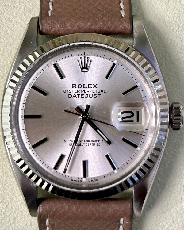 Rolex Datejust 36MM Silver Dial Leather Strap (M1601/4)