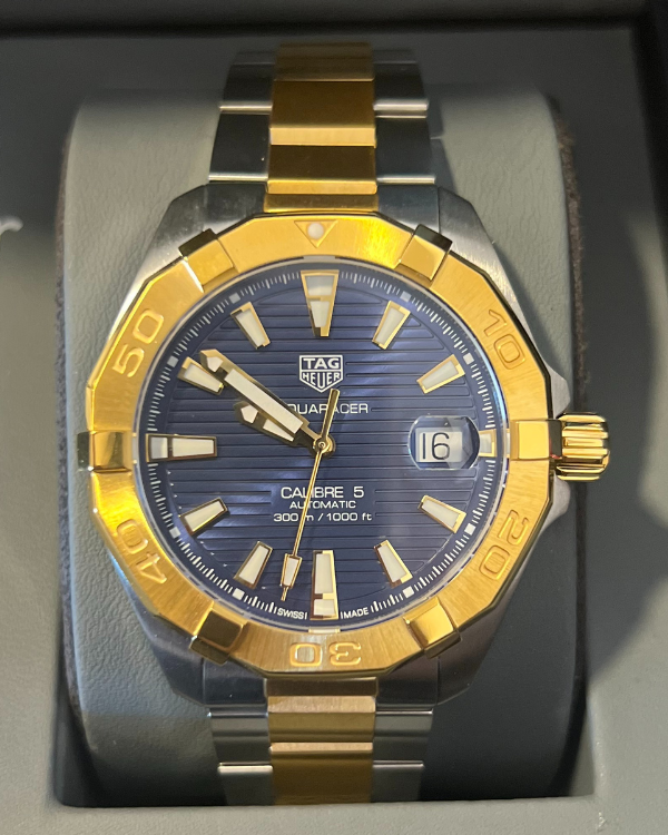 No Reserve - 2022 TAG Heuer Aquaracer 300M 41MM Blue Dial Two-Tone Bracelet (WBD2120.BB0930)