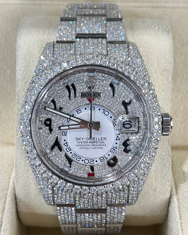 2021 Rolex Sky-Dweller 42MM Aftermarket Diamonds Diamond Dial Oyster Bracelet (326934)