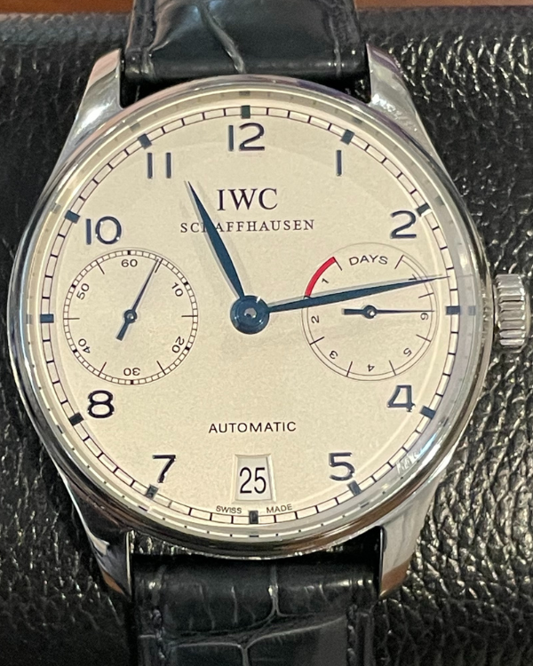 IWC Portuguese Automatic 42MM Silver Dial Leather Strap (IW5001-07)