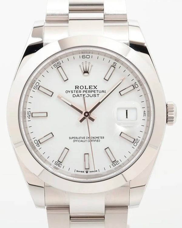 Rolex Datejust 41MM White Dial Oyster Bracelet (126300)