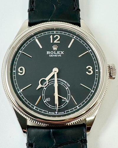 2024 Rolex 1908 39MM Black Dial Leather Strap (52509)