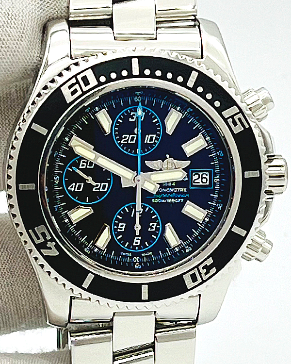 Breitling Superocean Chronograph II 44MM Black Dial Steel Bracelet (A1334102)