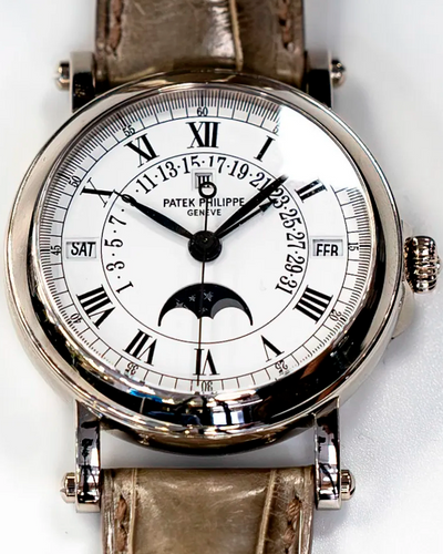 2001 Patek Philippe Perpetual Calendar 36MM White Dial Leather Strap (5059G)