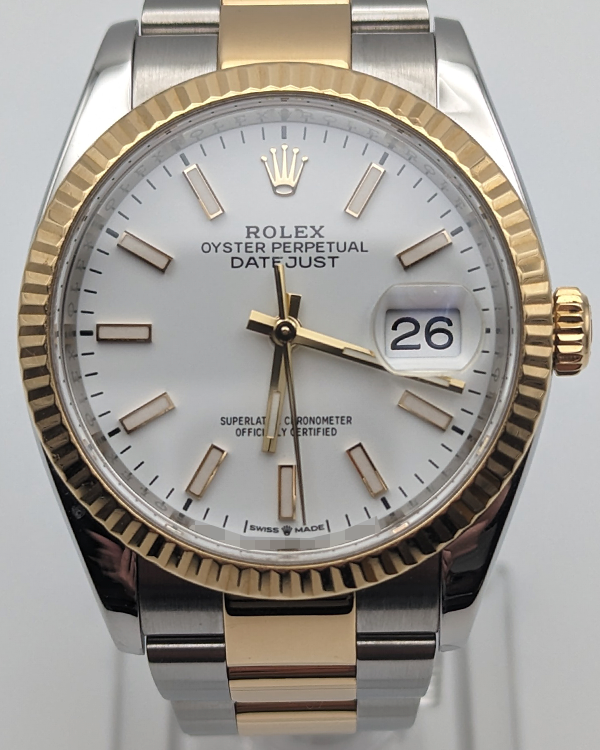 2020 Rolex Datejust 36MM White Dial Two-Tone Oyster Bracelet (126233)