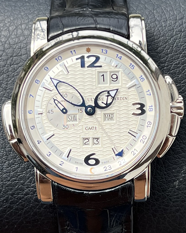 2014 Ulysse Nardin GMT +/- Perpetual 42MM White Dial Leather Strap (320-60/60)