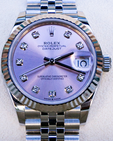 2022 Rolex Datejust 31MM Pink Diamond Dial Steel Jubilee Bracelet (278274)