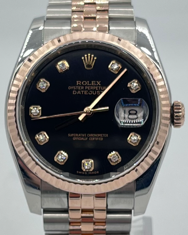 Rolex Datejust 36MM Black Dial Two-Tone Jubilee Bracelet (116231)