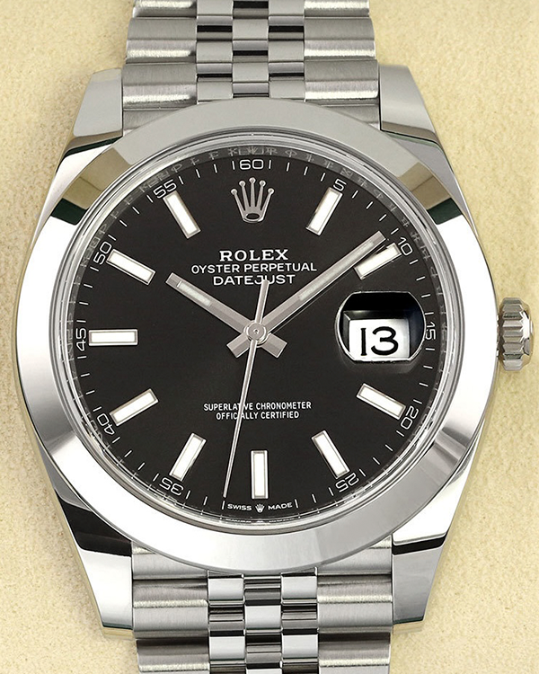 2021 Rolex Datejust 41MM Bright Black Dial Jubilee Bracelet  (126300)