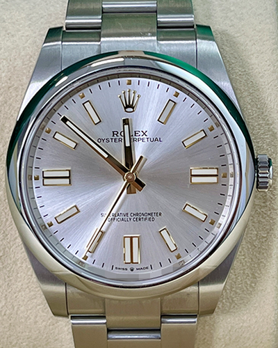 2021 Rolex Oyster Perpetual 41MM Silver Dial Oyster Bracelet (124300)