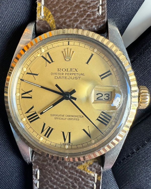 Rolex Datejust 36MM Champagne Dial Aftermarket Leather Strap (16013)