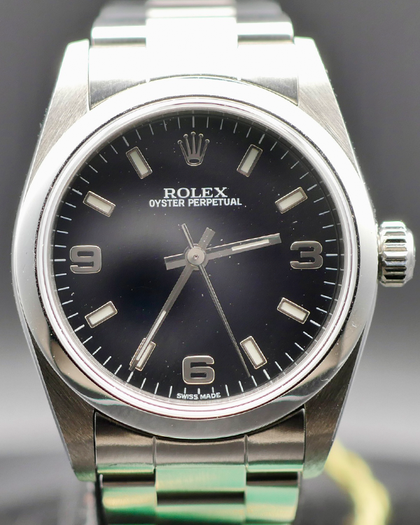 2003 Rolex Oyster Perpetual 31MM Black Dial Oyster Bracelet (77080)