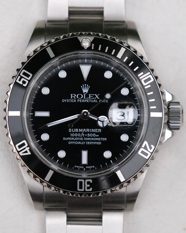 2002 Rolex Submariner Date 40MM Black Dial Oyster Bracelet (16610)