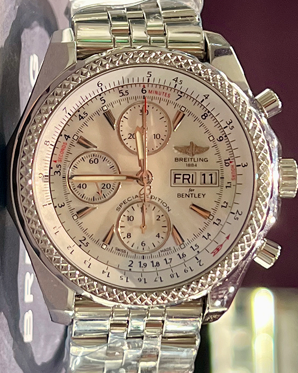 2019 Breitling Bentley GT 45MM Mother of Pearl Dial Steel Bracelet (A13362)