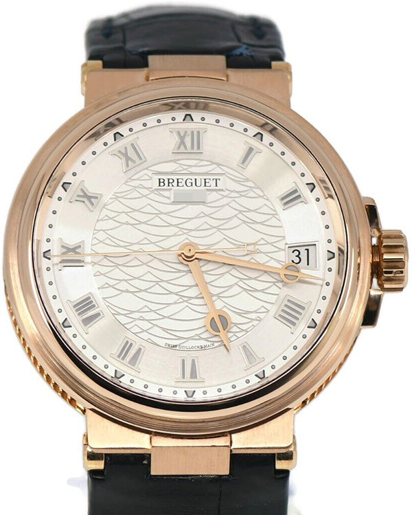 Breguet Marine 40mm Silver Dial Leather Strap (5517BR)