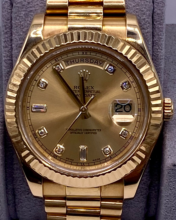 Rolex Day-Date 36MM Champagne Dial Yellow Gold President Bracelet (128238)
