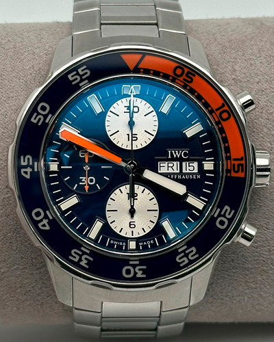 IWC Schaffhausen Aquatimer Chronograph 44MM Blue Dial Steel Bracelet (IW376703)