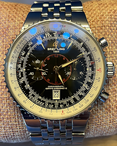 Breitling Montbrillant Légende 47MM Black Dial Steel Bracelet (A23340)