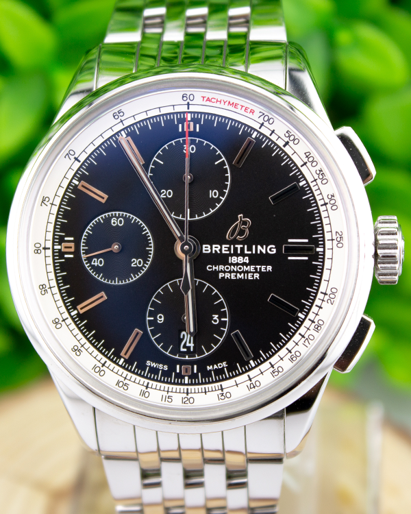 No Reserve - 2022 Breitling Premier Chronograph 42MM Black Dial Steel Bracelet (A13315351B1A1)