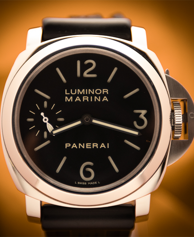 2011 Panerai Luminor Marina 44MM Black Dial Rubber Strap (PAM00111)