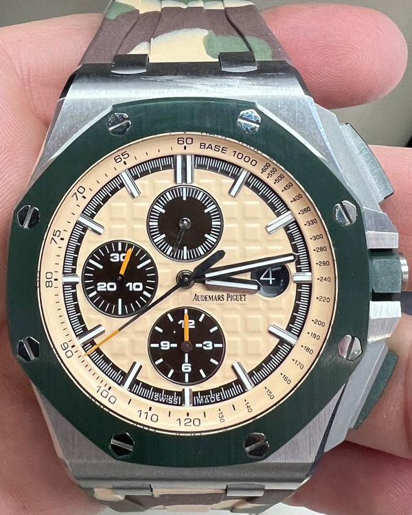 Audemars Piguet Royal Oak Offshore Chronograph Limited Edition 44MM Beige Dial Rubber Strap (26400SO.OO.A054CA.01)