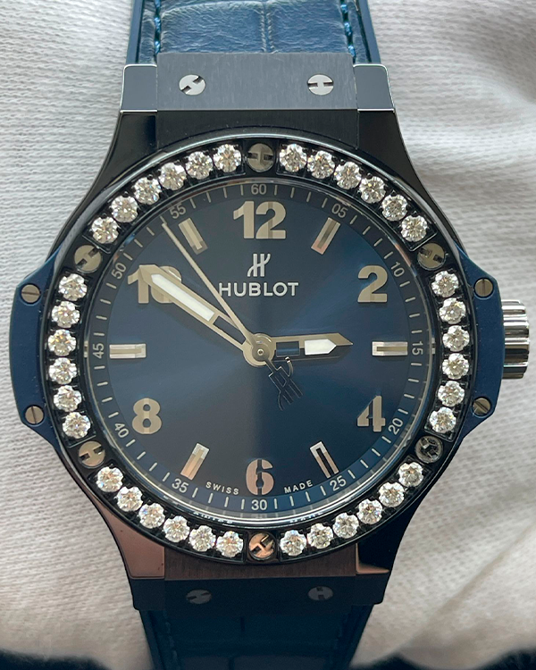 Hublot Big Bang 38MM Blue Dial Leather Strap (361.CM.7170.LR)