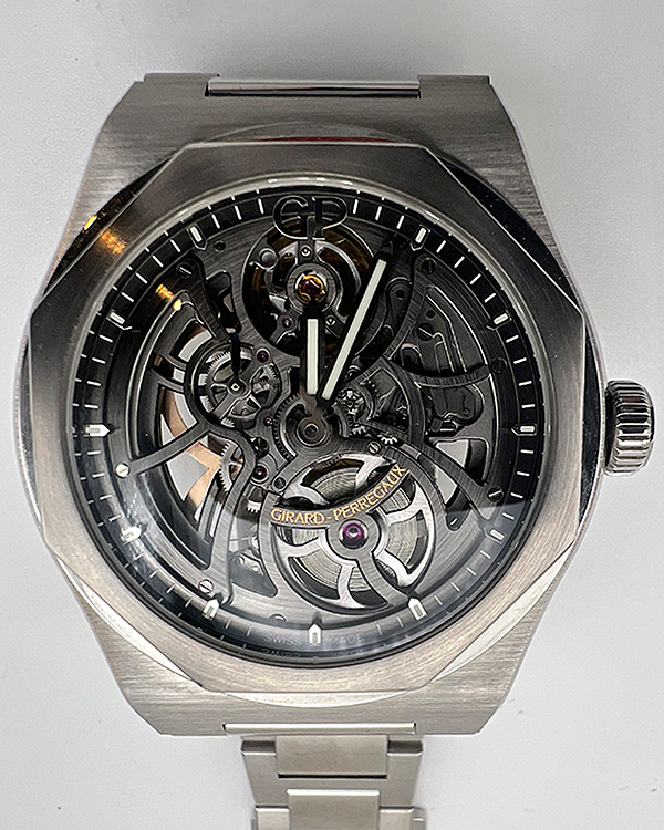 2022 Girard Perregaux Laureato 42MM Skeleton Dial Steel Bracelet (81015-11-001-11A)