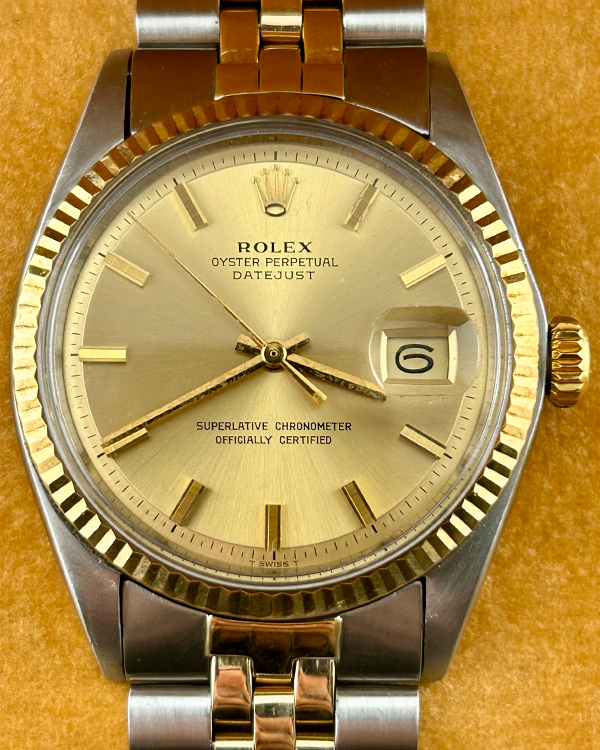 1972 Rolex Datejust Vintage 36MM Champagne Dial Two-Tone Jubilee Bracelet (1601)