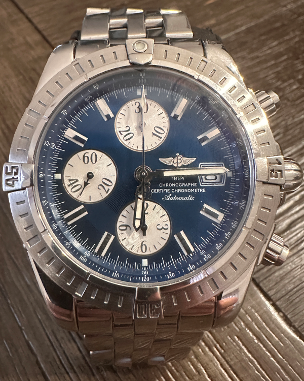 Breitling Chronomat Evolution 44MM Blue Dial Steel Bracelet (A13356)