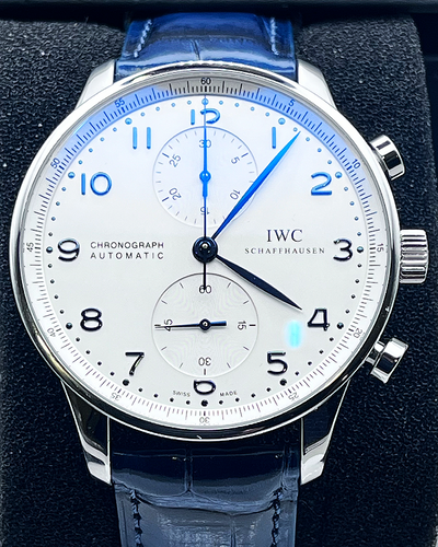 2016 IWC Schaffhausen Portugieser 41MM Silver Dial Leather Strap (IW371446)