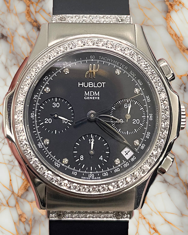 Hublot Elegant MDM Chronograph 40MM Black Dial Rubber Strap (1810.1.054)