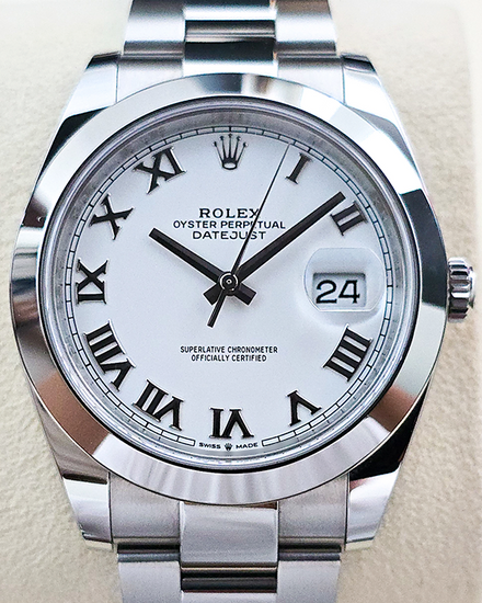 No Reserve - 2024 Rolex Datejust 41MM White Dial Oyster Bracelet (126300)
