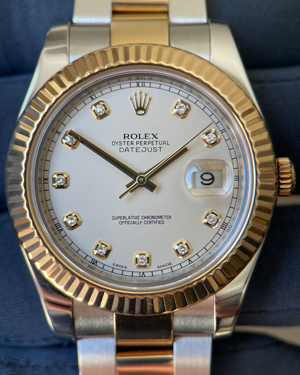 2013 Rolex Datejust II 41MM White Dial Two-Tone Oyster Bracelet (116333)