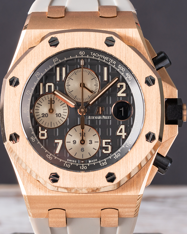 2019 Discontinued Audemars Piguet Royal Oak Offshore "Half Brick" Rose Gold Rhodium Grey Dial (26470OR)