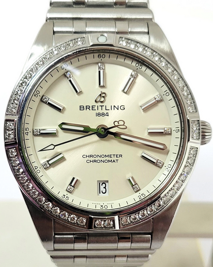 Breitling Chronomat 36MM White Dial Steel Bracelet (A13080)