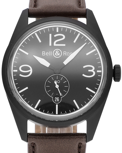 Bell & Ross BRV 123 Vintage Original 41MM Black Dial Leather Strap (BRV123-BL-CA/SCA)